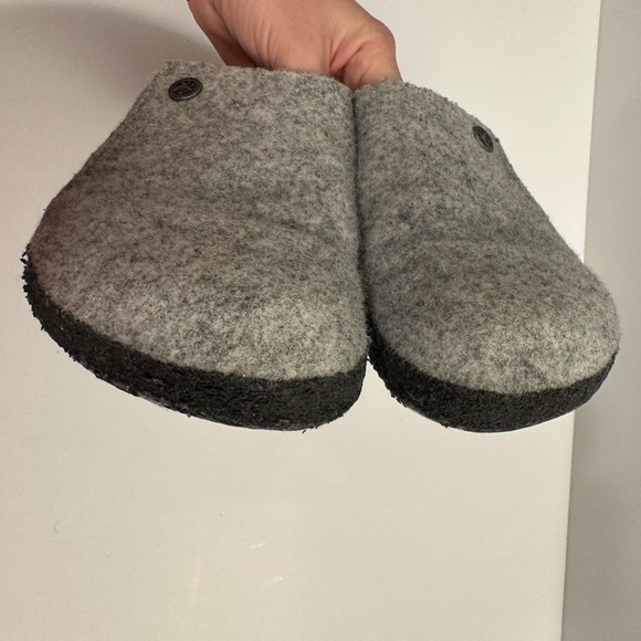 Birkenstock Zermatt Shearling Wool Felt Slipper Light Gray Size 39 - Picture 9 of 12